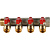 Коллектор STOUT c кранами 3/4" 4 выхода 1/2' (красные ручки) 