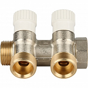 Коллектор STOUT c вентилями 3/4" 2 выхода 3/4" ЕК 