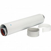 Труба коаксиальная DN60/100 500мм, уплотнения и хомут в комплекте Stout 