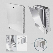 Шкаф коллекторный металлический встраиваемый UNI-FITT 594х670-760х125-195 