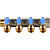 Коллектор STOUT c кранами 3/4" 4 выхода 1/2' (синие ручки) 